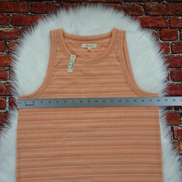 Madewell Tank Top Ribbed Westville Sweet Tulip Stripes Size L - Picture 7 of 8